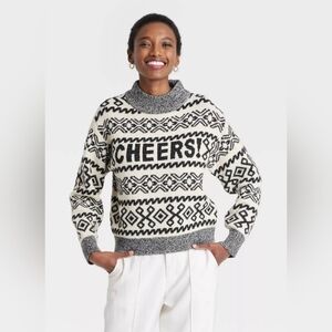 A New Day “Cheers” Winter Holiday Celebration Sweater XXL